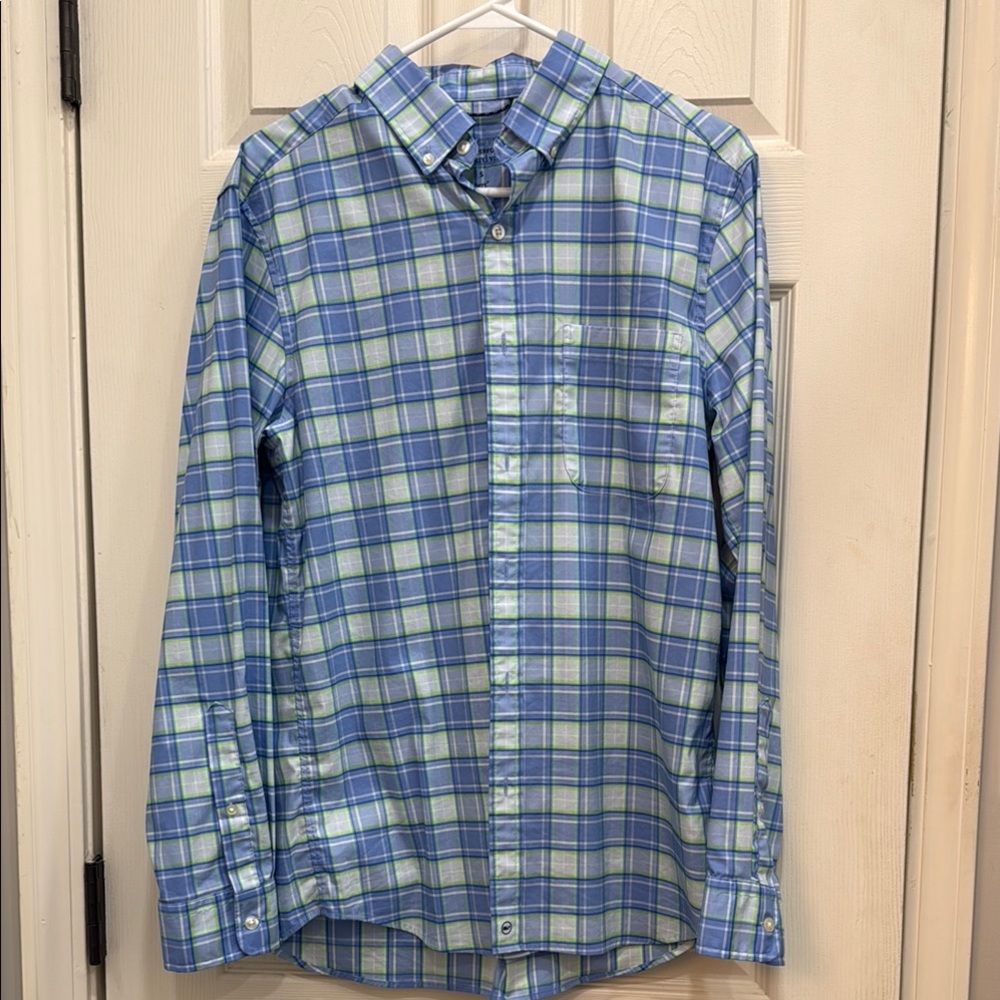 Vineyard Vines Men's Checkered Shirt in Blue and Green